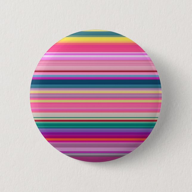 Retro multicolors stripes 6 cm round badge (Front)