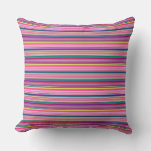 Retro multicolors stripes cushion