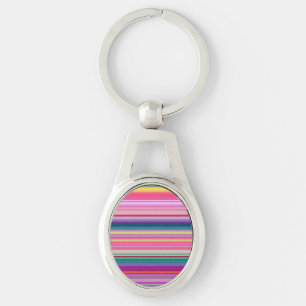 Retro multicolors stripes key ring