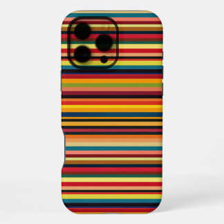 Retro Multicoloured Striped Print iPhone Case