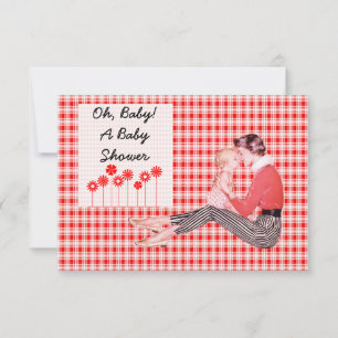 Retro Mum and Baby Shower V2 Invitation