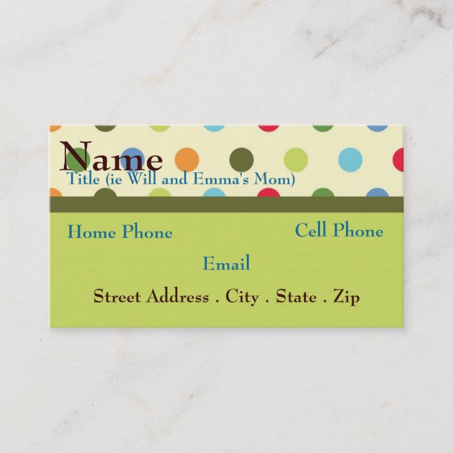 Retro Mum Business Card (Front)