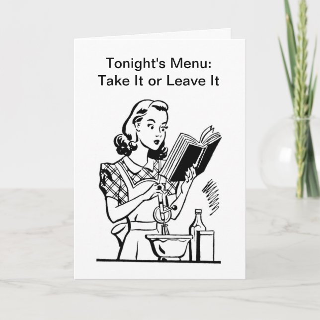 Retro mum cooking - Take it or leave it! Card (Front)