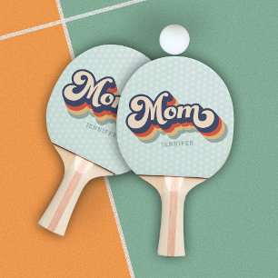 Retro Mum Custom Name Mother's Day  Ping Pong Paddle