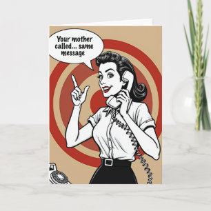 Retro Mum Phone Call Card