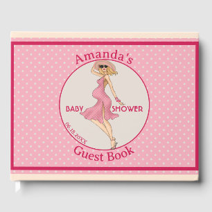 Retro Mummy Blonde Baby Shower Party Guest Book