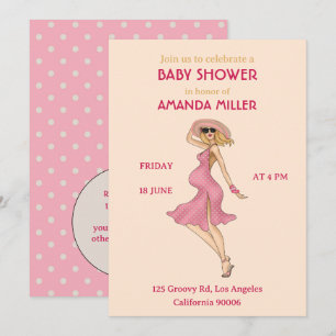 Retro Mummy Blonde Baby Shower Party Invitation
