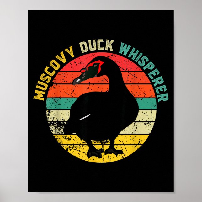 Retro Muscovy Duck Whisperer Funny Farmer Muscovy  Poster (Front)