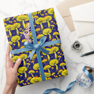 Retro Mushroom Art Wrapping Paper Bliss