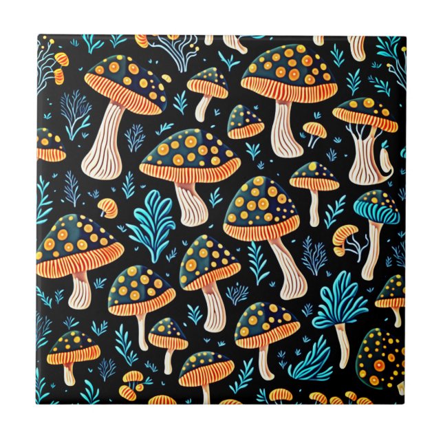 Retro Mushroom Groove Tile (Front)