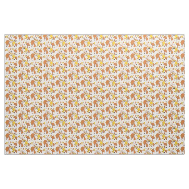 Retro Mushroom Pattern Fabric (Yard)