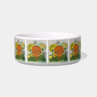 retro mushrooms & butterflies bowl