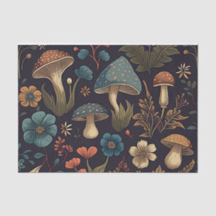Retro Mushrooms & Flowers Tissue Paper