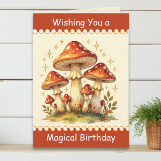 Retro Mushrooms | Vintage Birthday Card