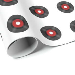 Retro Music 45 Record Wrapping Paper