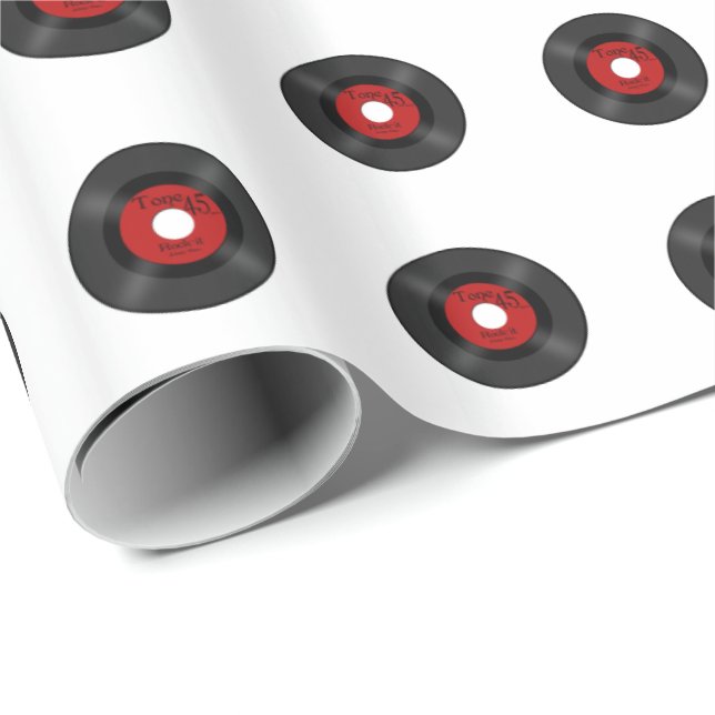 Retro Music 45 Record Wrapping Paper (Roll Corner)