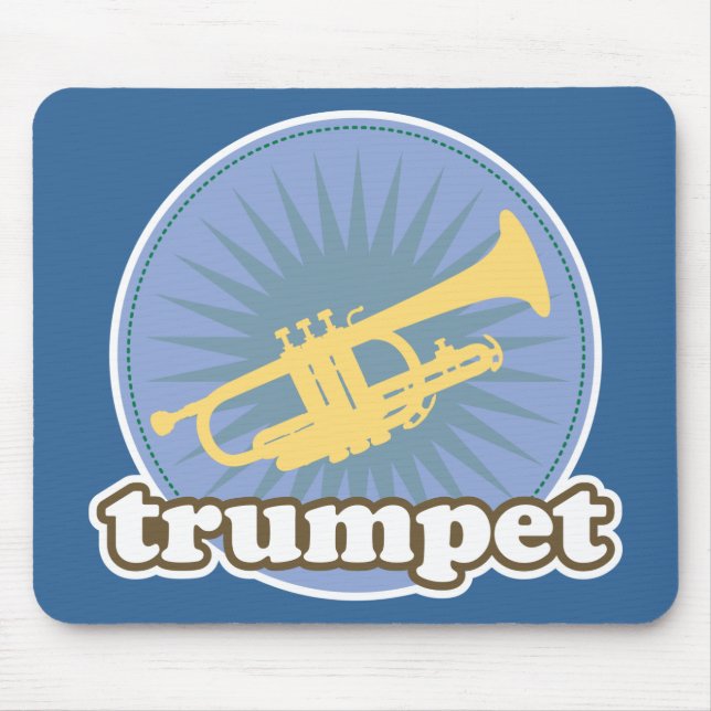 Retro Music Attitude Trumpet Gift Mouse Pad (Front)