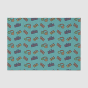 Retro Music Audio Icons Pattern Tissue Paper