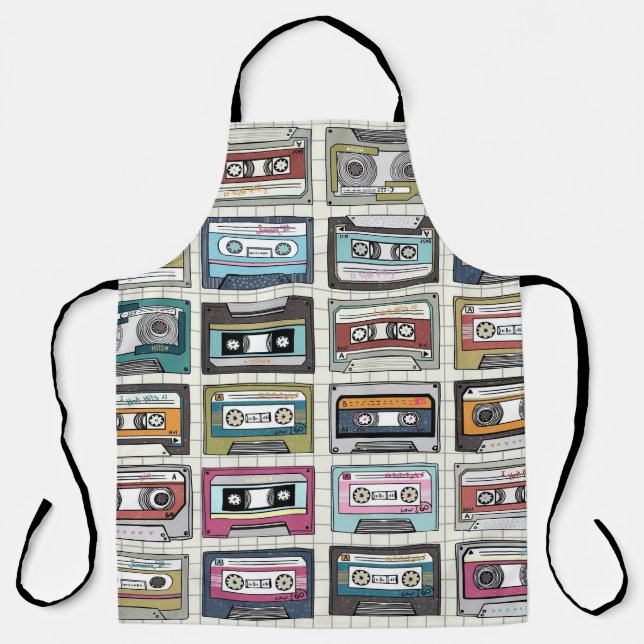 Retro Music Cassette: Nostalgic Icon Apron (Front)