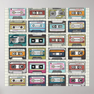 Retro Music Cassette: Nostalgic Icon Poster