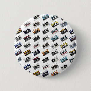 Retro Music Cassette Tapes 6 Cm Round Badge