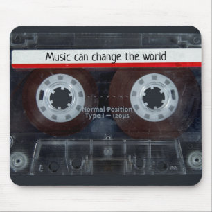 Retro Music Cassette with Quote Mouse Pad