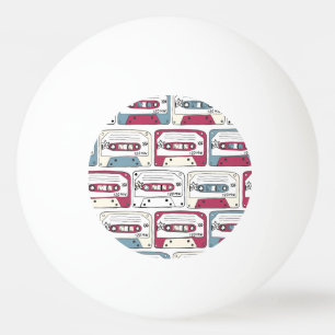 Retro Music Cassettes: Rock Background Pattern Ping Pong Ball