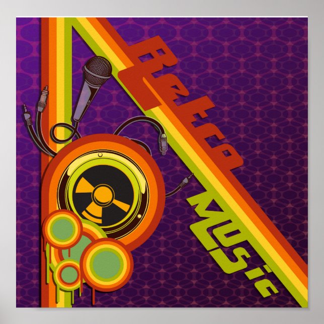 retro music funky vector art poster (Front)