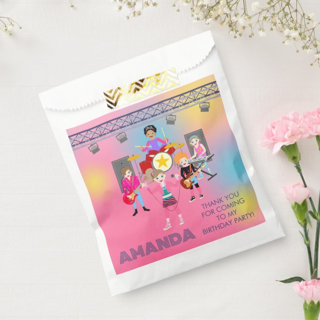 Retro music girls band Birthday Party Favour Bag (Sealed)
