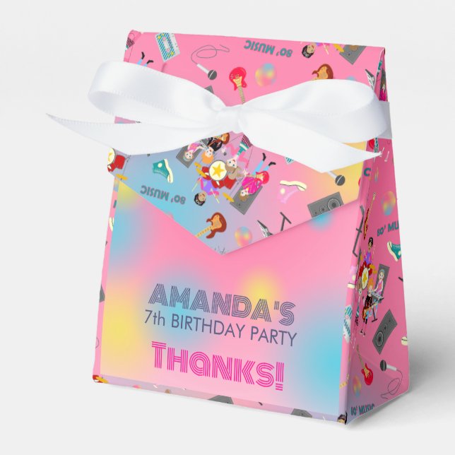 Retro music girls band Birthday Party Favour Box (Front Side)