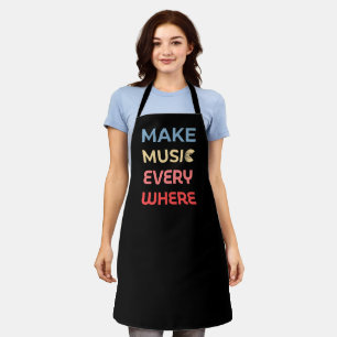Retro Music Lover Gift – Make Music Everywhere Apron