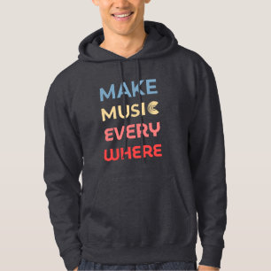 Retro Music Lover Gift – Make Music Everywhere Hoodie