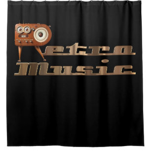 Retro music Minion Shower Curtain