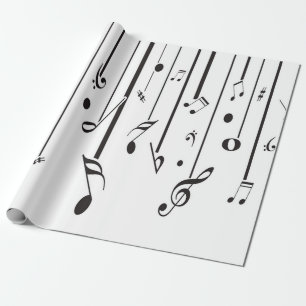 Retro Music, Musical Notes  Wrapping Paper