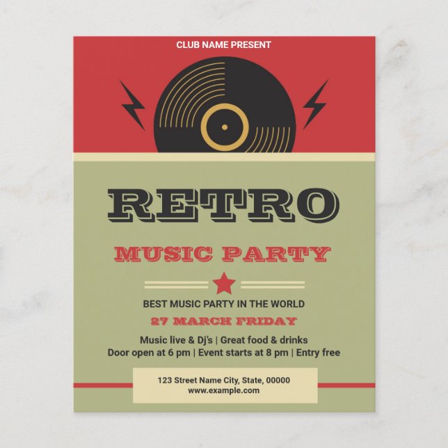 Retro Music Party Flyer (Front)