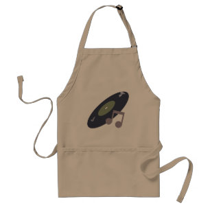 Retro Music Record & Note Original Colours Standard Apron