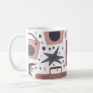 Retro Music Seamless Vintage Pattern. Coffee Mug