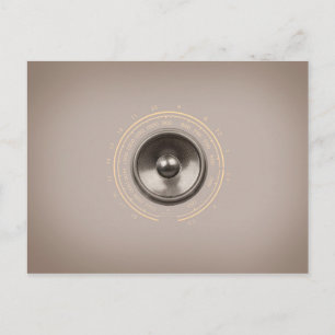 Retro Music Speaker Postcard