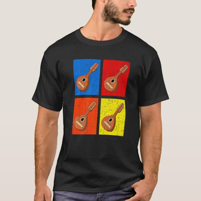 Retro Music String Instrument Mandolin   T-Shirt (Front)