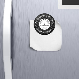 Retro Music Vinyl Record Save The Date Magnet