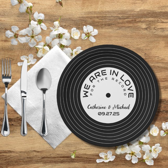 Retro Music Vinyl Record Unique Wedding Paper Plate (Creator Uploaded)