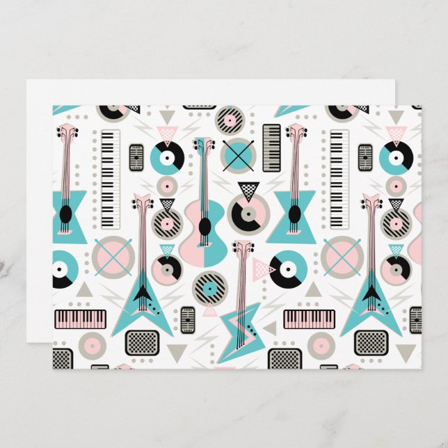 Retro Musical Mayhem Invitation (Front/Back)