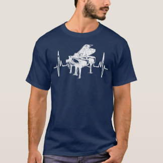 Retro Musician Piano Heartbeat Pianist T-Shirt