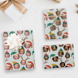 Retro Mustard Christmas Crew Three Photo Custom Wrapping Paper Sheet<br><div class="desc">This set of three sheets of gift wrap will delight friends and family when you personalise it with the photos of your kids, parents, friends or pets, putting the whole crazy cast of characters in silly holiday hats (Santa and elf) and reindeer antlers. Each sheet of wrap will have a...</div>