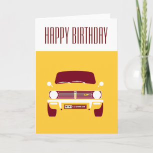Retro Mustard Yellow Classic Mini Clubman Card