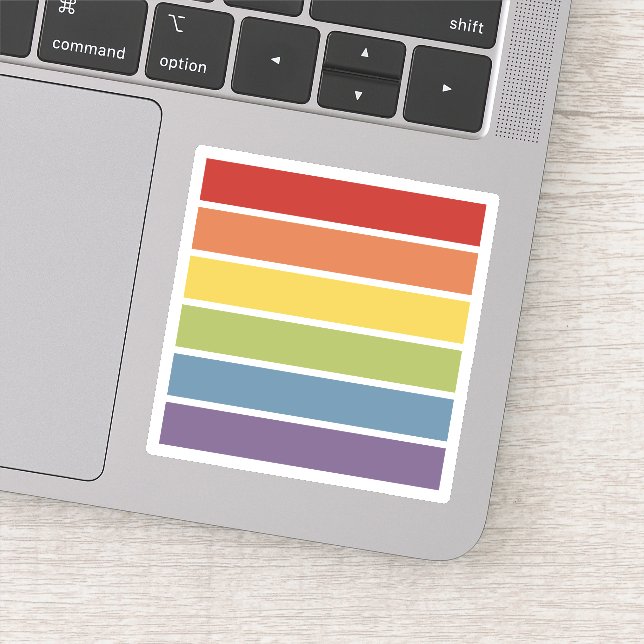 Retro Muted Colour Gay Pride Rainbow (Detail)