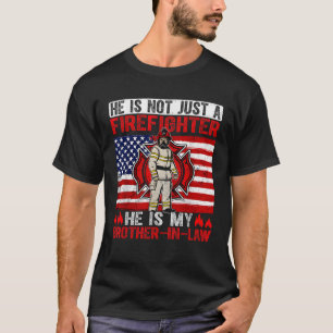 Retro My Brother-In-Law Is A Firefighter USA Flag T-Shirt