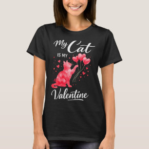 Retro My Cat Is My Valentine Kitten Lover Women Gi T-Shirt
