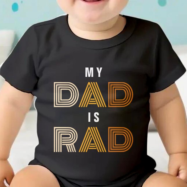 Retro My Dad is Rad Kid's Father's Day Baby Bodysuit (Retro My Dad is Rad Kid's Father's Day Baby Bodysuit)