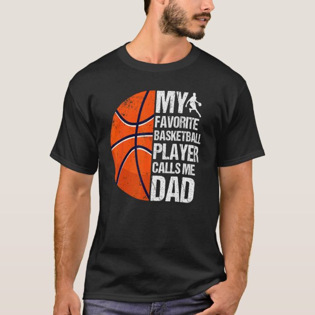 Retro My Favorite Basketball Player Calls Me Dad F T-Shirt (Front)